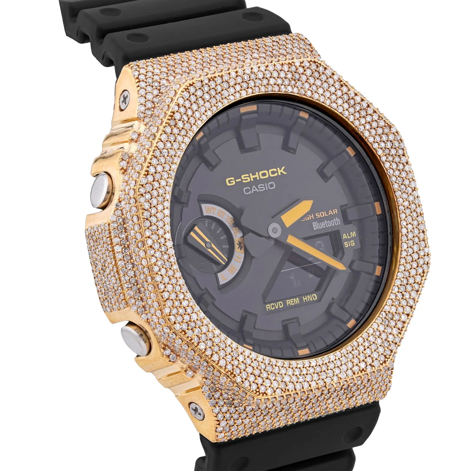 G-Shock GA2100 4.6CT Natural Diamond Yellow Bezel Yellow Dial Watch