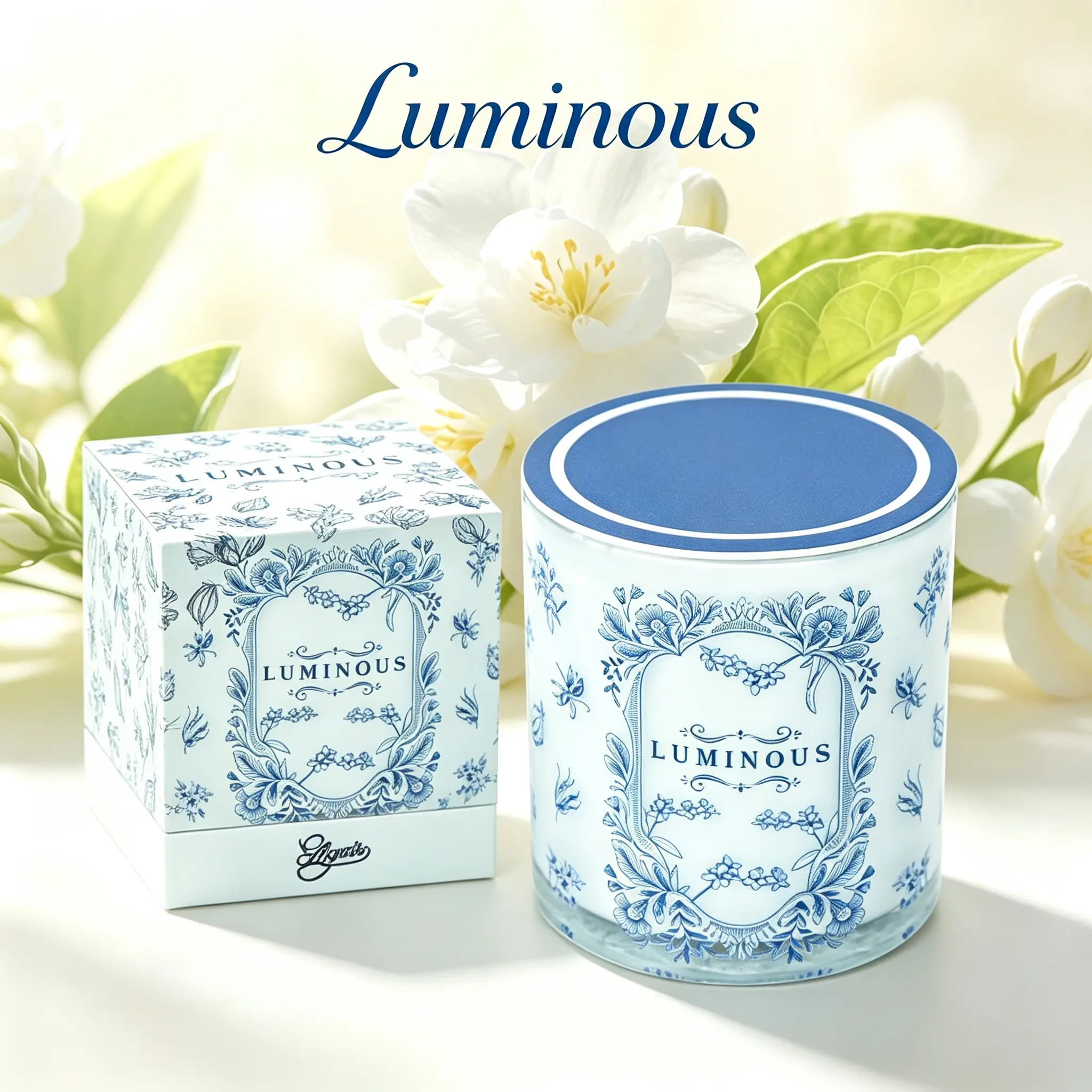 Edgar 9oz Luxury Jasmine Orange Blossom Scented Candle 40H Long Lasting Clean Floral Aesthetic Glass Candle For Home Decor Relax Self Care Gift