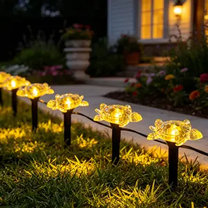 Turtle LED Solar Garden Decorative Lights, 10 LED With Warm Light, Suitable For Patios, Lawns, Villa Gardens, Holiday Party Lighting, Easy To Install