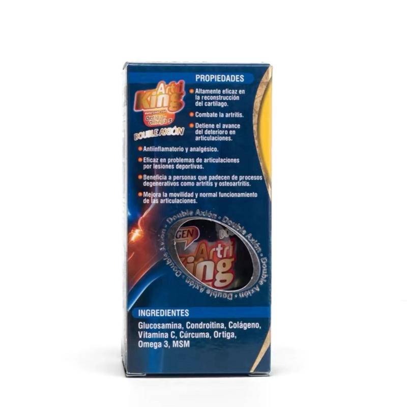 Artri KING Reforzado with Orthiga & Omega 3 Glucosamine Vitamin Turmeric Collagen 100 Tabs Mexico for Joint Health supplements eocute natural capsules Healthcare