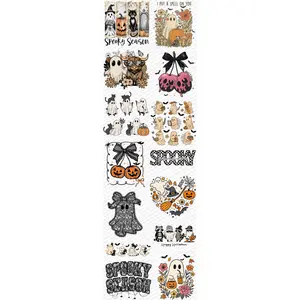 Spooky Ghosts Halloween Premade Gang Sheet (22.5" x  72")
