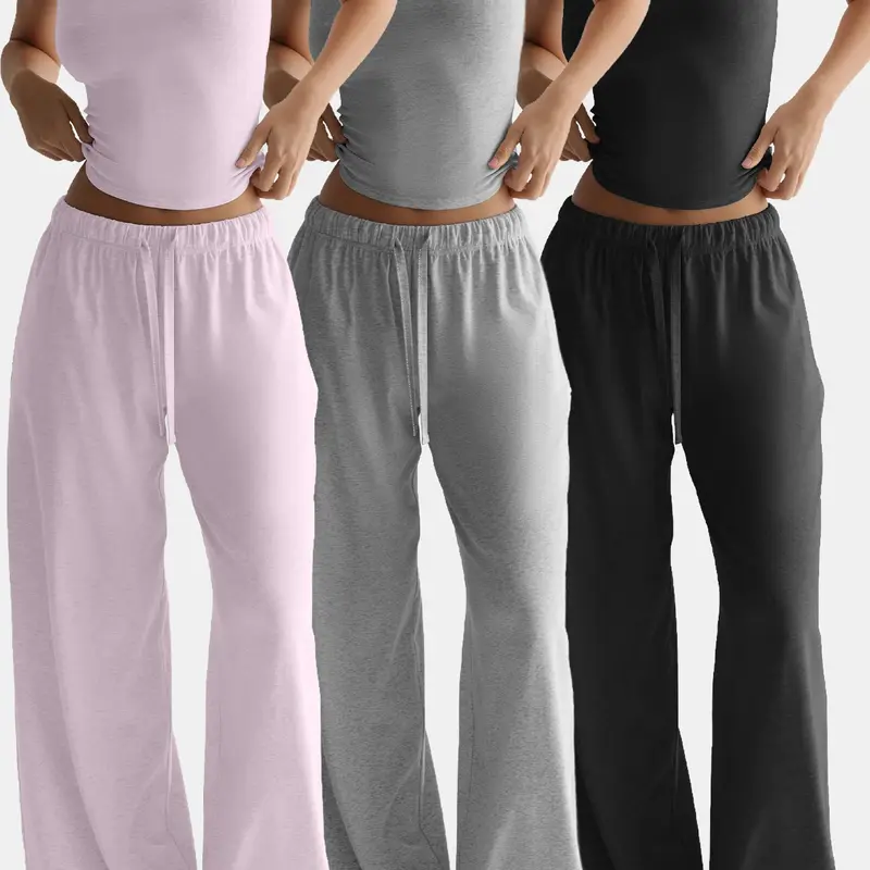 Women's Two-Piece Set, Sleeveless Vest and Wide-Leg Pants, Comfortable Breathable Pjs Sleepwear, Loungewear, Casual Home, Perfect for Daily Wear