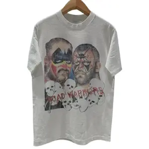 80'S ROAD WARRIORS WRESTLING RARE WASHED WHITE T-SHIRT, Graphic tees, Streetwear, Men gifts, Short sleeve, cotton, Top, Menswear