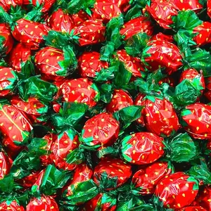 Strawberry Hard Candy | 1 Pound Bag - Approx. 85 Count | Strawberry Candy Individually Wrapped | Old Fashioned Candy | Retro Treat
