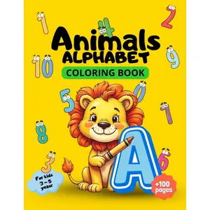 Animals alphabet coloring book Paperback – May 24, 2025
