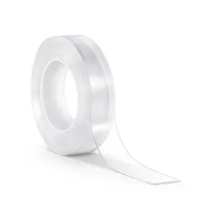 VEVOR Double Sided Tape Heavy Duty, 16 ft Long Nano Mounting Tape, Strong Adhesive Reusable, Clear Two Sided Wall Tape, Removable Poster Picture Hanging Strips for Home, Office, Car, Outdoor Use