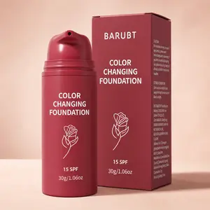 Color Changing Foundation Cream, 30g Lightweight Face Base Makeup with SPF 15, Smooth Blendable Coverage for Daily Use