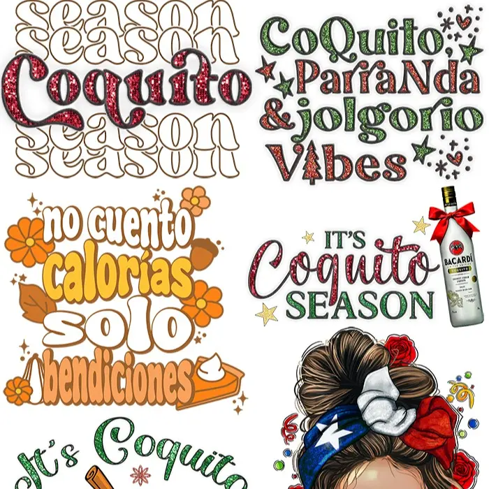 Feliz Navidad Coquito DTF Gang Sheet