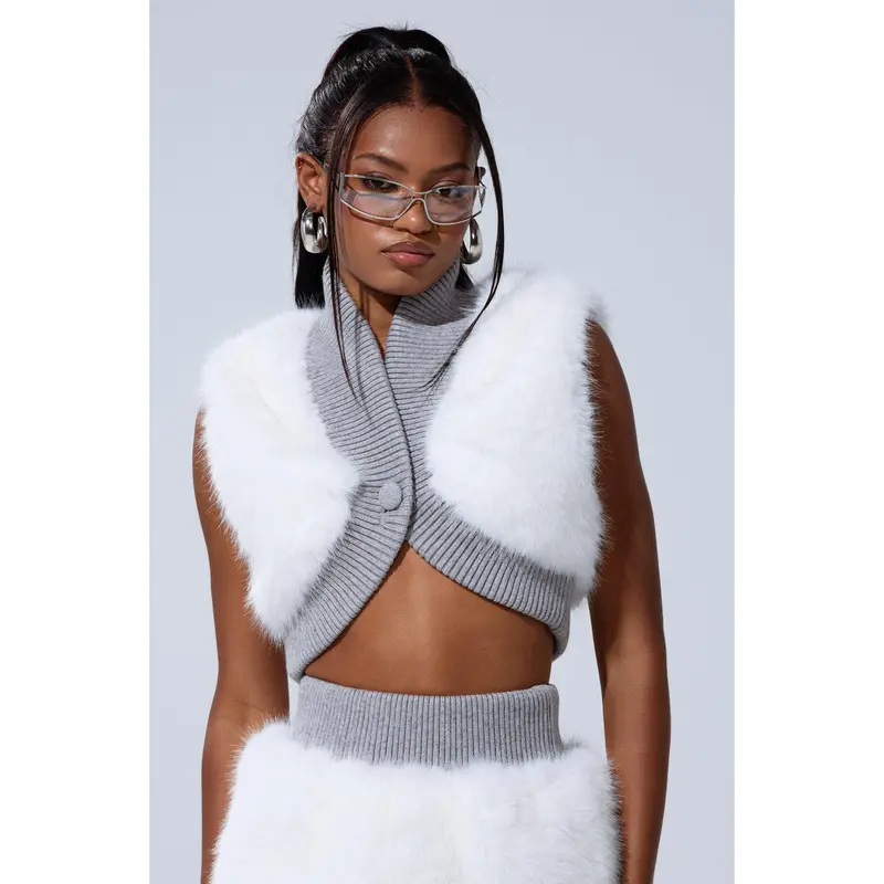 即日発送 TRUNC 88 Fluffy Ribbon Cardigan faux fur trim knit cardigan - TikTok Shop