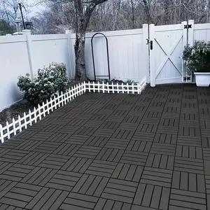 5PCS Bedroom, Balcony, Terrace Plastic Interlocking Flooring, Self-assembly Flooring, Plastic Flooring, Imitation Three-color Plastic Wood Flooring, Outdoor Courtyard Decoration, Easy to Assemble (Model: DM518)
