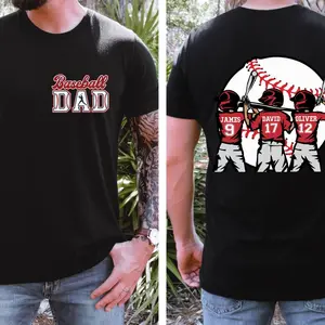 Custom Baseball Kids Dad TShirt, Personalized Baseball Name