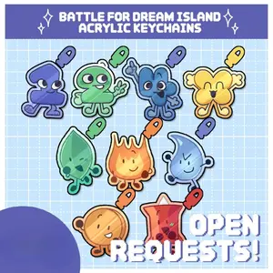 BFDI/BFDIA/BFB/TPOT Keychains: One Four Pin... – BFDI Keychain, TPOT Cute Acrylic Keychain Charms, Perfect Gift for Fans & Collectors