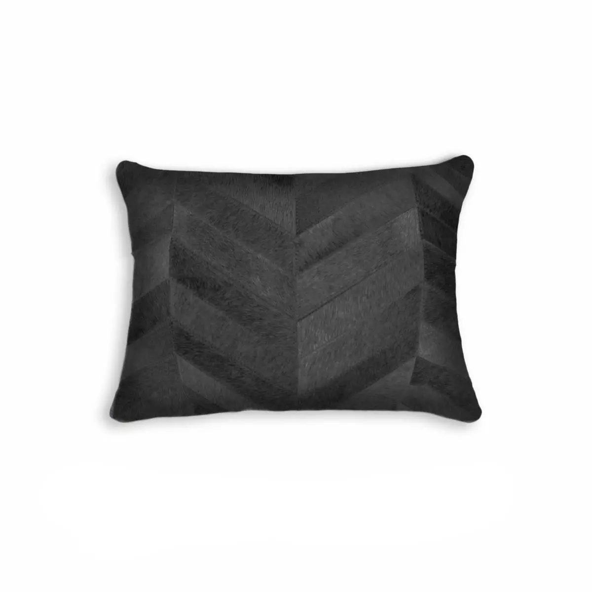 Black Cowhide Pillow - 12x20 in, Minimalist Home Decor, Room & House Decor for Indoor Use, Room Decor