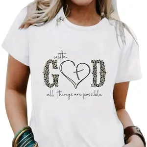 ladies round neck religious T-shirt