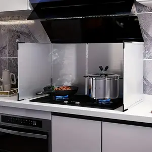 Stainless Steel Stove Guard, Foldable Anti-Splash Shield, Universal for Home & Camping, Heat-Resistant Oil Baffle, Pan Protector, No Cleaning Burden