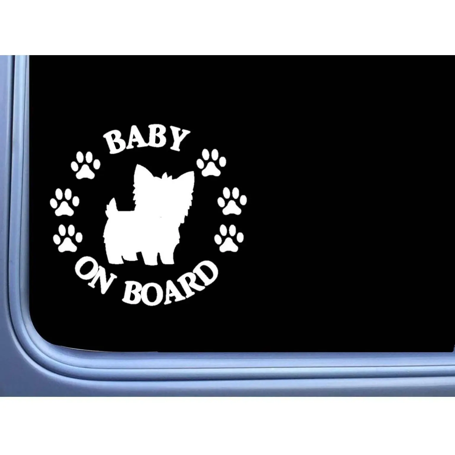 Baby on Board Yorkie L539 6" Sticker Yorkshire Terrier dog decal