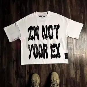 Applique Patch Embroidery Custom Cut And Sew T-shirt Heavy Cotton Crew Neck Shirts Tee Boxy Cropped T Shirts For Men