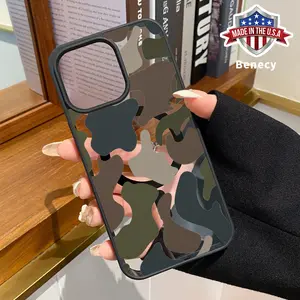 Camouflage Harmony Pattern Magnetic Phone Case Supports Wireless Charging for iPhone 15 16 14 Pro Max 13 12 11 XR XS Plus E Shockproof Non Slip Protection Silicone Transparent Acrylic Cover Cellphone Protective
