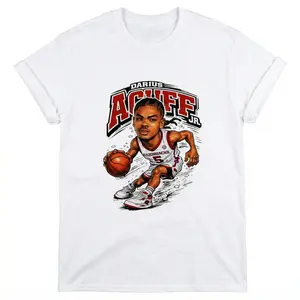 [MADE IN US] Darius Acuff Jr. T-Shirt - Big Head Caricature Graphic Tee - Fun Streetwear for Basketball Fans