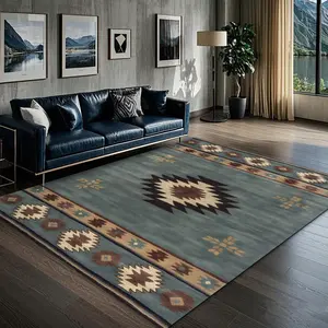 Velvet patterned printed carpet, suitable for multiple scenes, with multiple sizes available, soft and non-shedding, Boho Style Rug, Bohemian Style Rugs