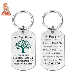 Papa Keychain Gift from Grandkids – Happy Father’s Day, Birthday & Christmas Gifts for Papa, Grandpa Appreciation Keyring from Grandson Granddaughte