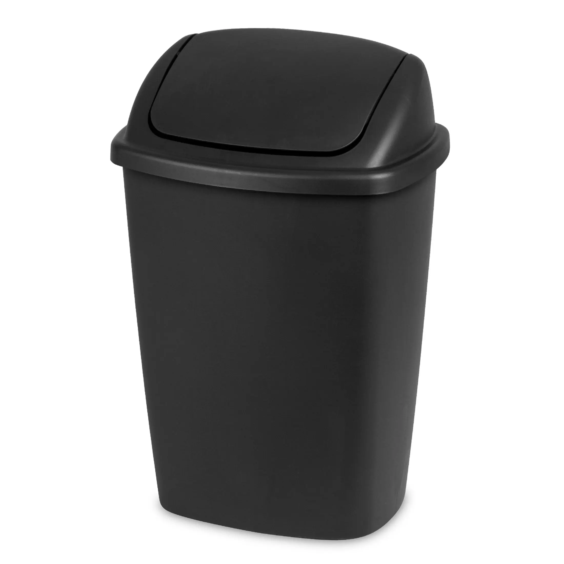 7.5gal BPA-Free Plastic Kitchen Trash Can with Swing Top Lid, Square Space-Saving Waste Bin for Office, Kitchen Accessories