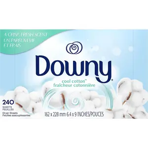 Downy Dryer Sheets Laundry Fabric Softener, Cool Cotton, 240 Count Downy