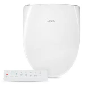 Barumi BM-6000 Electric Elongated Bidet for Toilet, Warm Seat & Air Dryer, Warm Water & Pressure, Self-Cleaning, Child Mode, Eco Mode, Night Light, Hybrid Heating, Remote Controller, Soft Close Lid