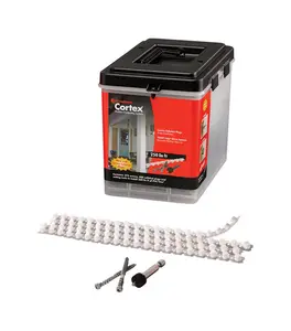 Fastenmaster 5955786 Cortex No.20 x 2.75 in. Torx TTAP Star Head Smooth Carbon Steel Trim Screws & Plugs Kit with Dual-Thread - 375 Per Box