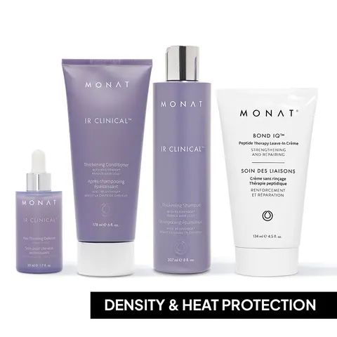 MONAT IR Clinical Hair Thinning Defense System + Bond IQ Peptide Therapy Leave-In Crème | Strengthening & Hair Thinning Defense Support Set Hair Treatment Solution Hair Care Essence Hair Scalp Moisturizer Repair