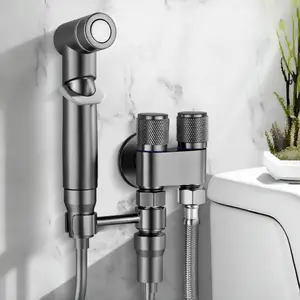 Portable High-Pressure Handheld Dual Nozzle Bidet Sprayer Set, Bathroom Cleaning Tool for Women, Pop Design, Convenient Toilet Wash
