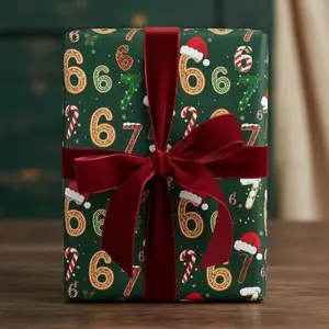 Gingerbread 67 Meme Wrapping Paper Christmas, Sweet Holiday Gift Wrap for Festive Bakers, Cozy Cookie Colorful Gift Wrap