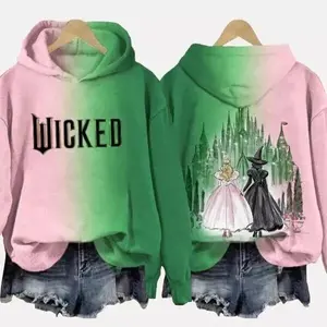 Wicked Fantasy Hoodie, Witch And Princess Musical Graphic Sweatshirt, Kids And Adults Streetwear Pullover, Magical Fan Gift