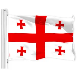 G128 Georgia Georgian Flag | 3x5 Ft | LiteWeave Pro Series Printed 150D Polyester | Country Flag, Indoor/Outdoor, Vibrant Colors, Brass Grommets