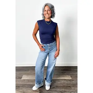 The Bode from Risen: High-Rise Button Fly Cuffed Ankle Wide Leg Denim