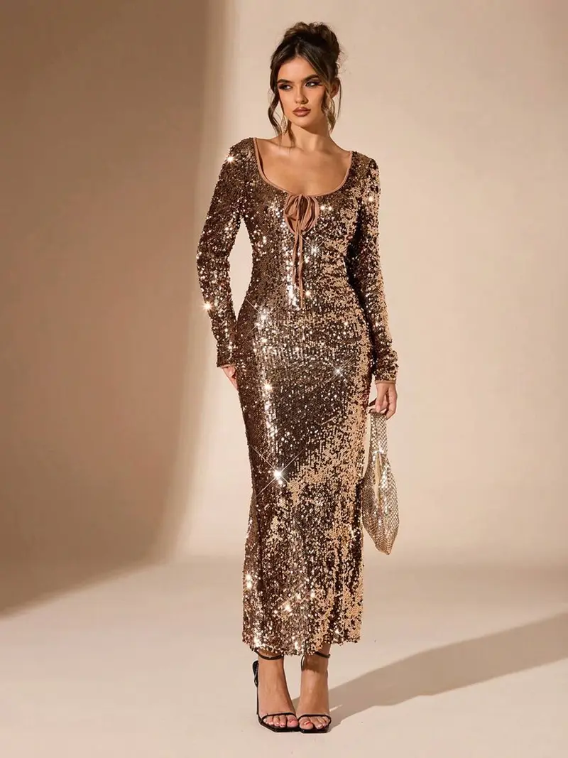 chinese dress ladies Amazon.com: Women V Neck Long Sleeve Sequin Dress Elegant Evening Dress  Party Maxi Dress Ladies Trailing Dresses Burgundy S : Clothing, Shoes &  Jewelry main image 1