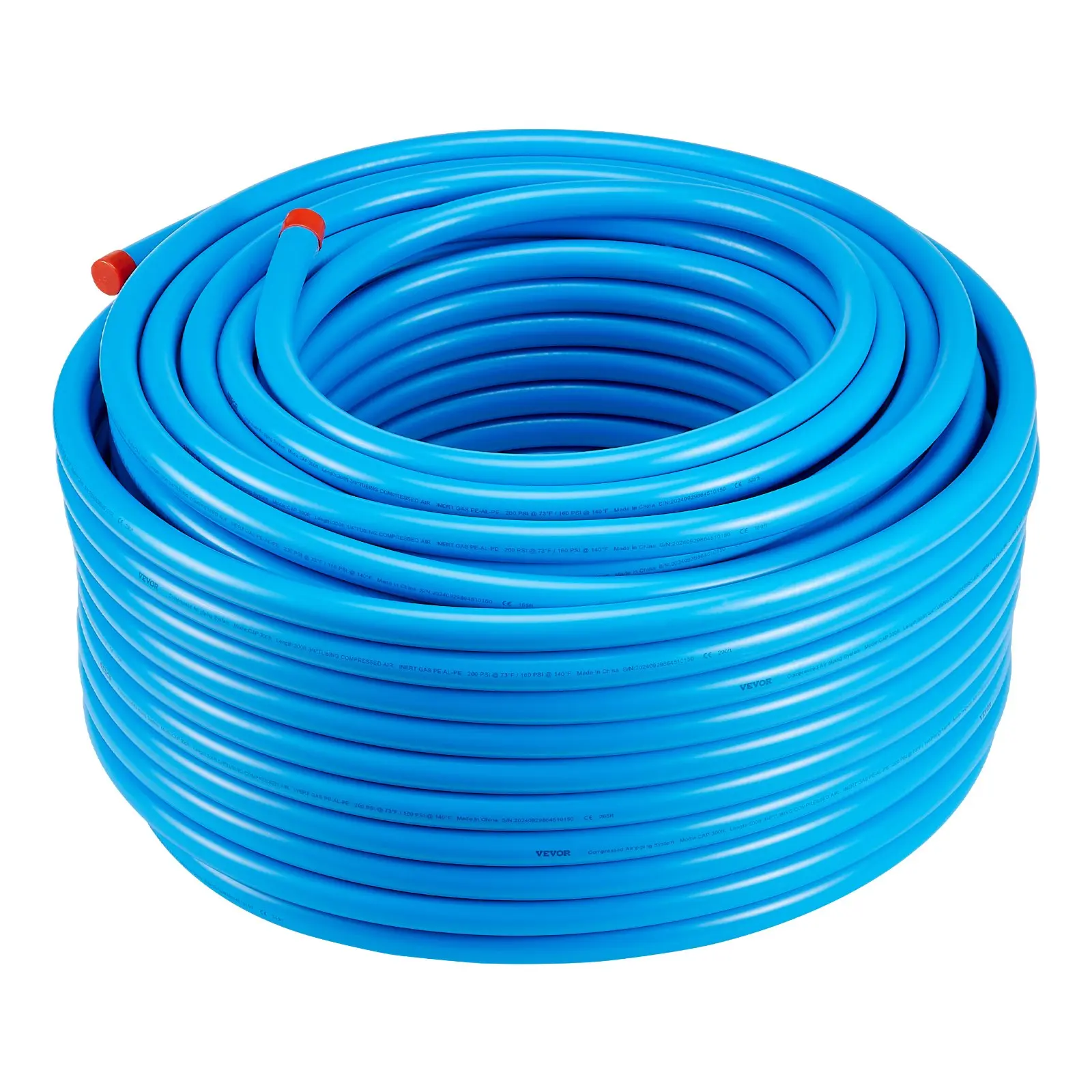 VEVOR Air Compressor Line Kit, 300 ft x 3/4", HDPE-Aluminum Compressed Air Piping System, Compressed Air Line Tubing Kit for Garages Workshops, Blue