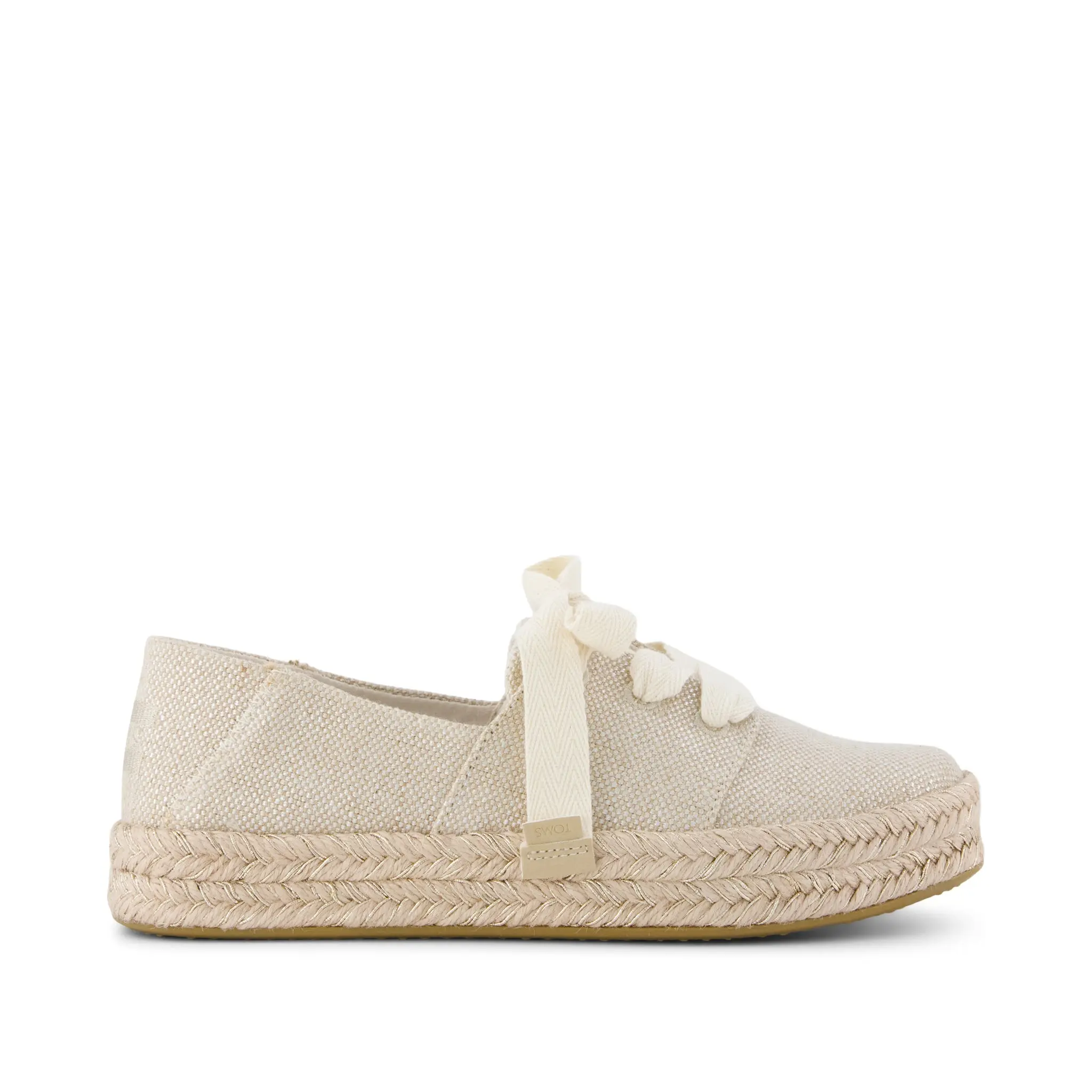 Womens Carolina Lace-Up Espadrille Champagne Glimmer Canvas