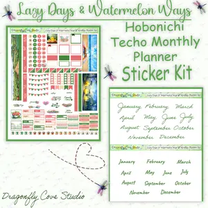 Hobonichi Techo Monthly Lazy Days & Watermelon Ways Planner Sticker Set