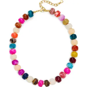 Resin Chunky Beaded Necklace for Women Minimalist Modern Statement Jewelry Handmade Boho Beach Accessory