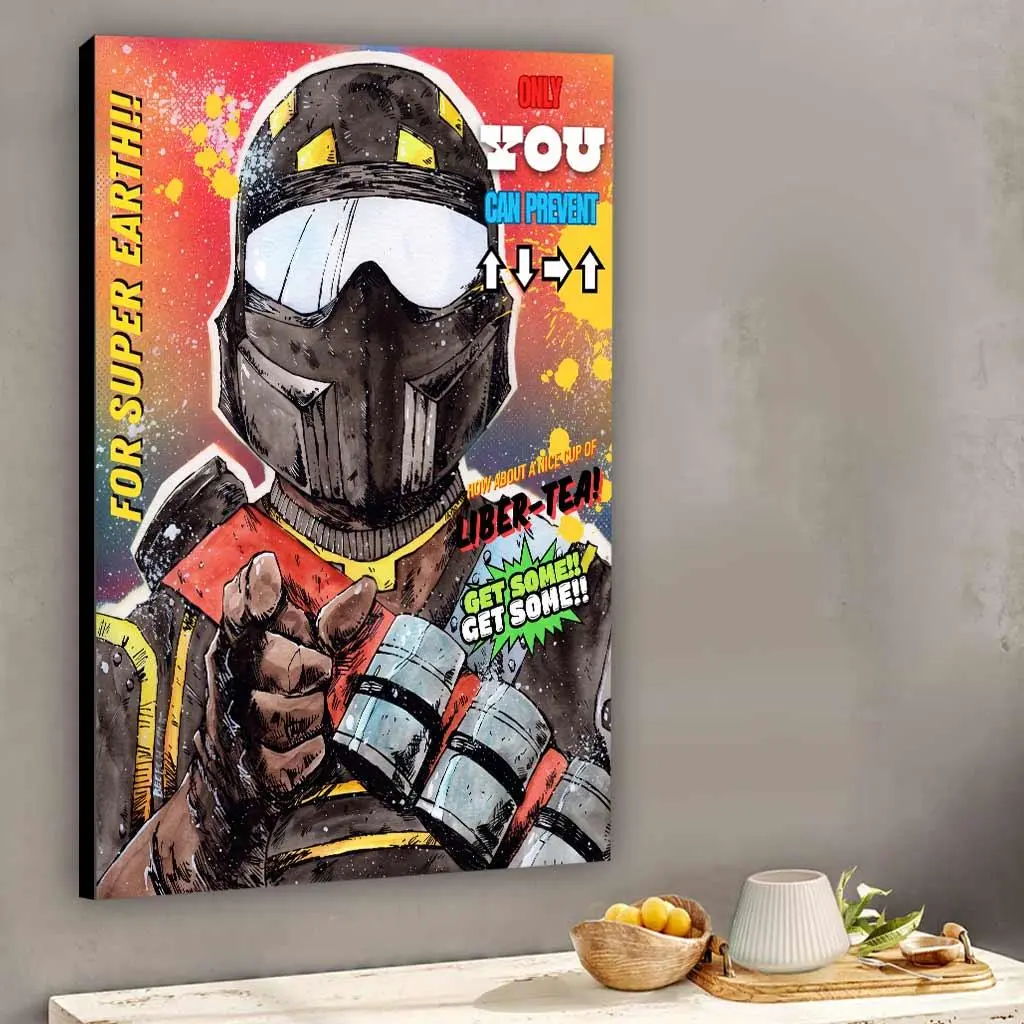 Only You Can Prevent Defeat Liber Tea Comic Soldier Helldiver 2 Poster - scs18479