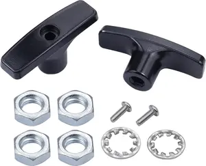 PCS Metal RV Waste Valve Handle Kits, with  Nuts  Screws  Gaets, Replacement for Waste Valve Extension Rod, RV Sewer Valve Handle Replacement Set(Black)