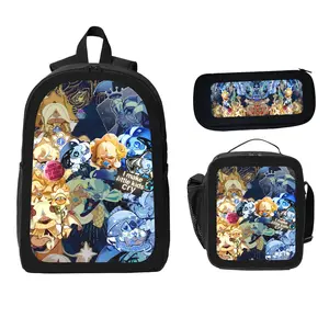 cookie run kingdom  Backpack 3PCS Set shadow milk cookie  School Bag Set ,unisex