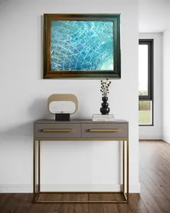 Azure Arc — Blue Abstract Textured Canvas Wall Art