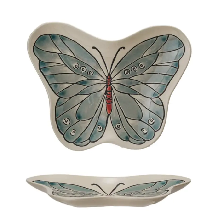 Butterfly Stoneware Plate