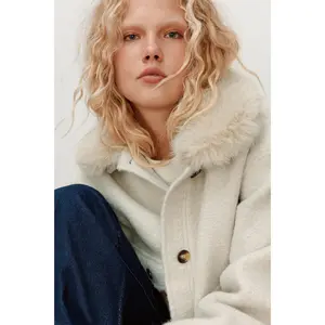 H&M Fluffy-collar twill jacket