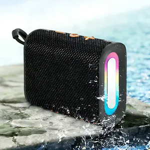 Ultra Portable Bluetooth Speakers, Waterproof and Dustproof Small Wireless Speaker, Rechargeable TWS Stereo, Subwoofer Sound System , RGB LED Lights, Supports TF Card/USB, Hands-Free Calls, for Home/ pool Party/Outdoor/Beach, Black