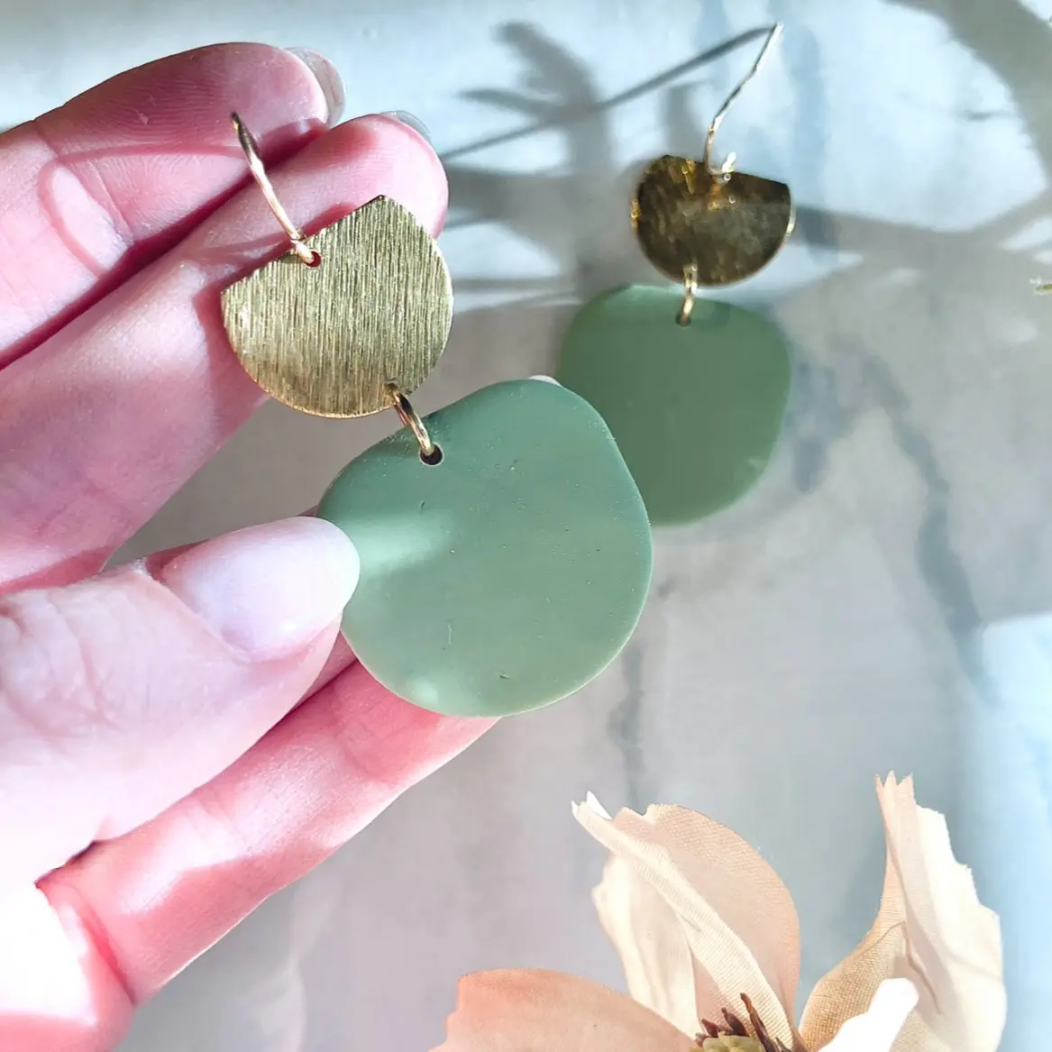 Alysa Nadeau Designs Hand Made Polymer Clay Lightweight Dangle Earrings - Unique Design, Nickel Free, Lightweight Polymer Clay