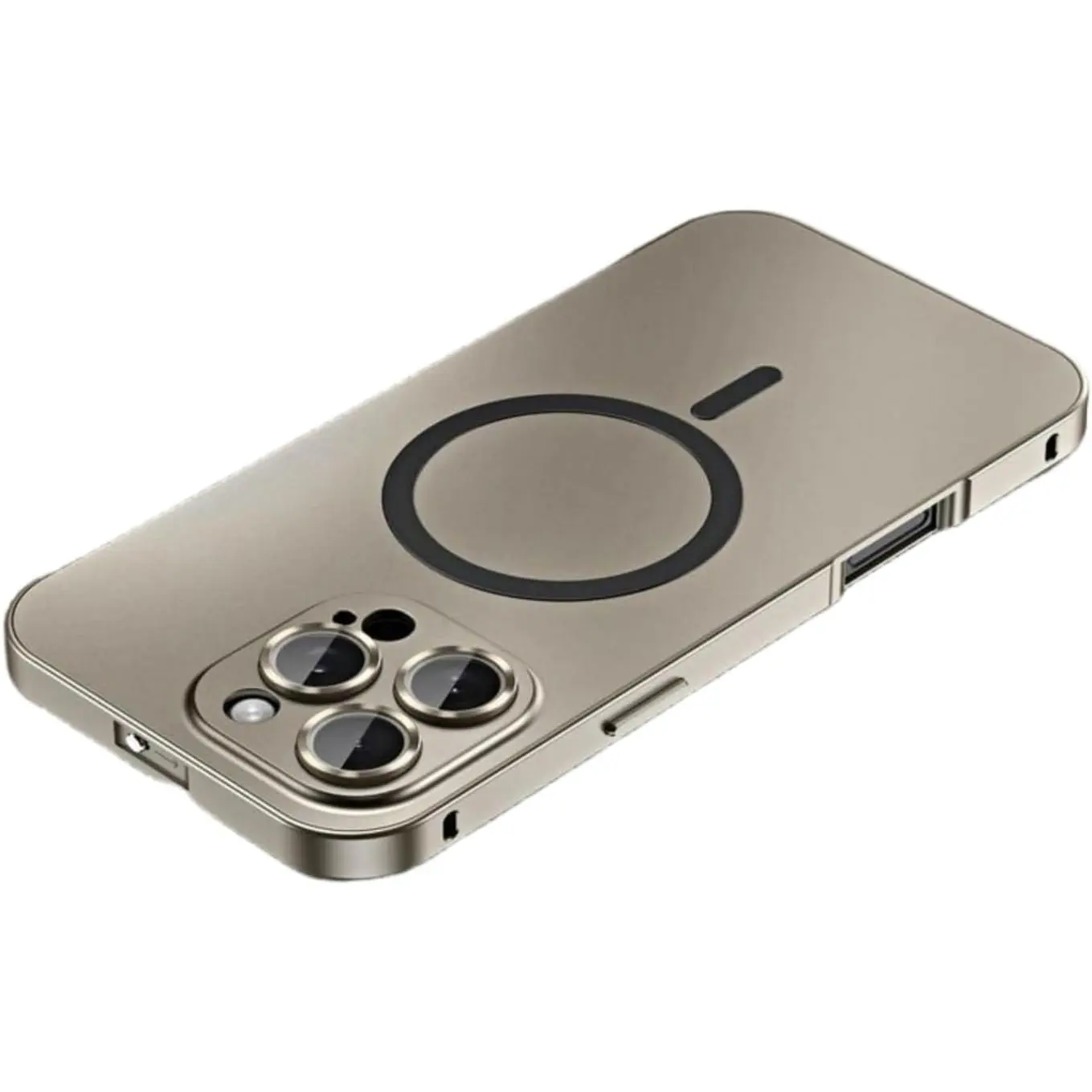 Alloy Aluminum MagSafe Magnetic Smartphone Case for iPhone 16/15/14/13/12 Pro Max - Aesthetic Ultra-Thin Handheld Cellphone Accessory with Full Coverage Lens Protection & Wireless Charging Compatibility
