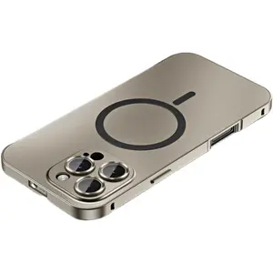 Alloy Aluminum Metal Mag Safe Magnetic Case for iPhone 16 15 14 13 12 Pro Max, Ultra Thin Phone Case Full Coverage Lens Protective Wireless Charging Protective Cover
